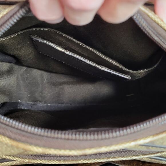 Y2K Coach Hertiage Signature Blue Stripe Messenger Bag EUC - Picture 8 of 16